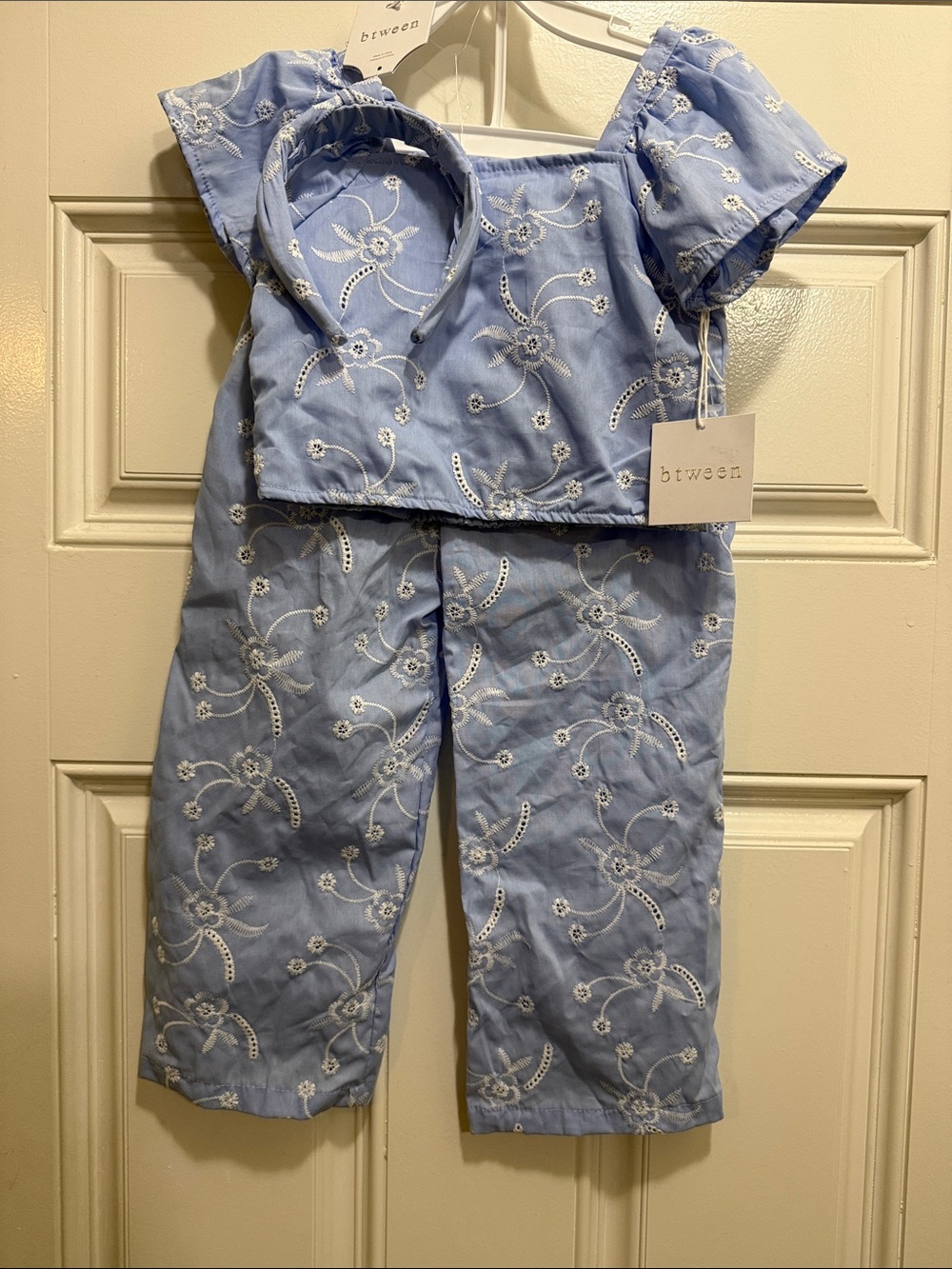 btween Blue Embroidered 3-Piece Girls Set